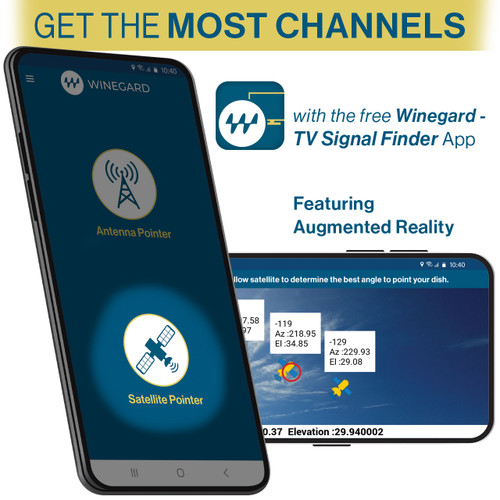 DISH Playmaker Portable Automatic Satellite Antenna and DISH Wally HD Receiver bundle - Free Winegard - TV Signal Finder app helps find satellites for quick setup