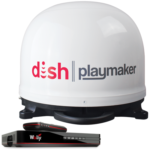 Main image of the refurbished DISH Playmaker Portable Automatic Satellite Antenna and DISH Wally HD Receiver bundle