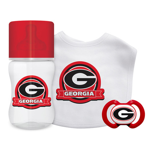 MasterPieces NCAA UGA University of Georgia Baby Fanatic Infant 3-Piece Gift Set, Bottle, Bib, & Paci MasterPieces NCAA UGA University of Georgia Baby Fanatic Infant 3-Piece Gift Set, Bottle, Bib, & Paci
