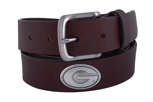 Collegiate Georgia Bulldogs Brown Leather Concho Belt, 34