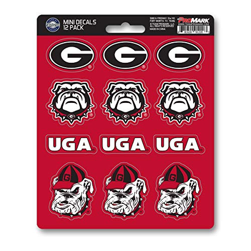 FANMATS ProMark Collegiate Georgia Bulldogs Decal Set Mini (12 Pack), Team Color, One Size FANMATS ProMark Collegiate Georgia Bulldogs Decal Set Mini (12 Pack), Team Color, One Size