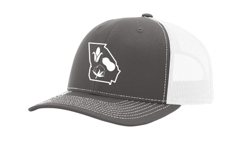 It's All About The South Georgia Outline With Crops Mesh Back Trucker Hat