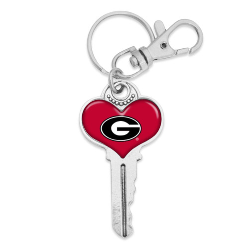 GRAPHICS & MORE Louisiana Tech University Bulldogs Logo Keychain Heart Love  Metal Key Chain Ring