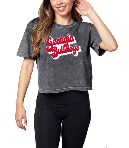 Chicka-d Women's Apparel Georgia Collegiate Football Bulldogs Short 'N Sweet Short Sleeve Tee