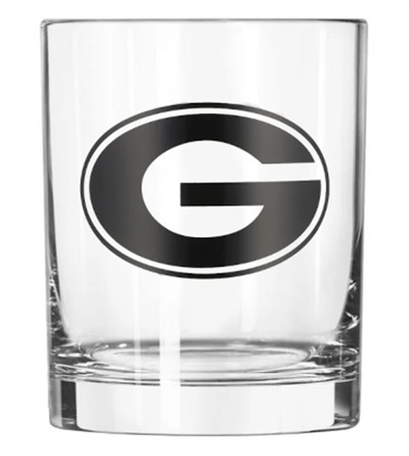 Logo Brands Univeristy of Georgia UGA NCAA 14 oz. Game Day Rocks Glass