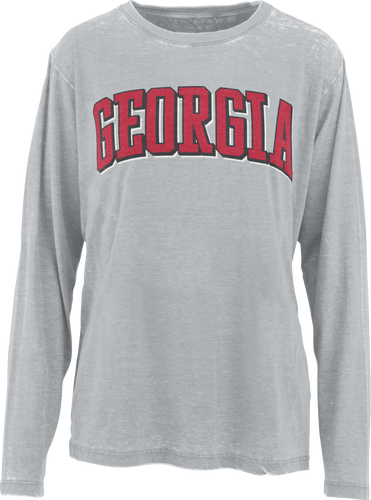 Pressbox Georgia Collegiate UGA Bulldogs Michelin Long Sleeve Crew Neck Vintage Top