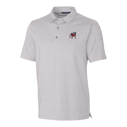 Cutter & Buck Georgia Bulldogs Forge Tonal Stripe Stretch Mens Polo Shirt-Grey Heather