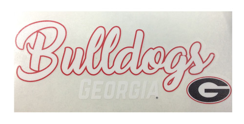 Brass Reminders, University of Georgia 8" x 4" Cursive Script Ribbon Premium Decal