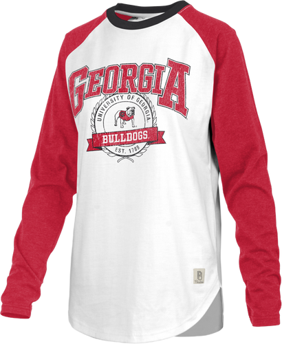 Pressbox Georgia Brooking Long Sleeve Tri-Color Raglan Melange Jersey Top