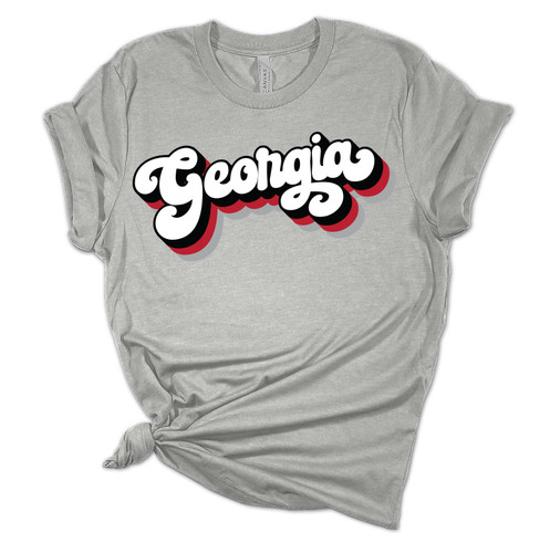 Womens Georgia Football Stacked Georgia Unisex Fit Short Sleeve T-shirt