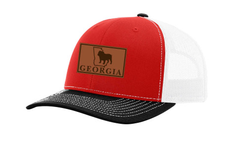 It's All About the South Georgia Football Bulldog Laser Engraved Leather Patch Trucker Hat