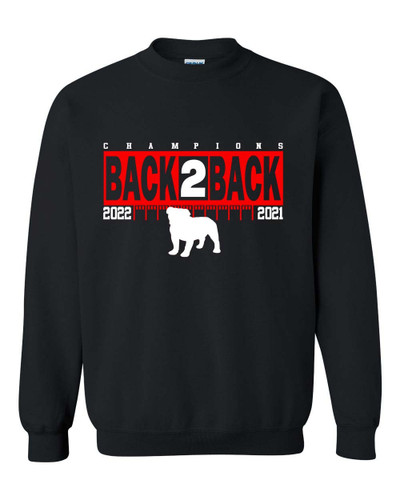 Mens Georgia Crewneck Sweatshirt Team Color Georgia 2022 Football Back To Back Champs Standing Dawg Yardlines Championship