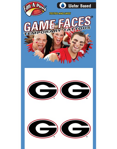 Fan-a-Peel UGA "G" 4-Pack Water Based Temporary Tattoos