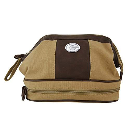 NCAA Georgia Bulldogs Men's Canvas Concho Toiletry Bag, Khaki, One Size