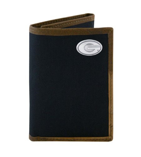 NCAA Georgia Bulldogs Nylon Trifold Concho Wallet, Black NCAA Georgia Bulldogs Nylon Trifold Concho Wallet, Black