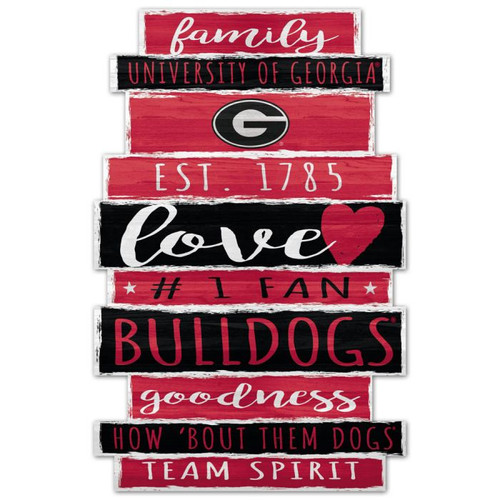 Wincraft Wooden 11x17  Georgia Bulldogs Bulldog Family Sign