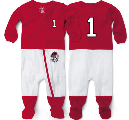 Wes & Willy Georgia Bulldogs Football Infant Pajama Footie Wes & Willy Georgia Bulldogs Football Infant Pajama Footie