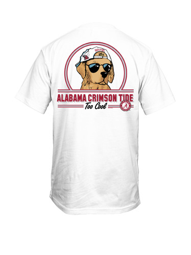 New World Graphics Collegiate Football Alabama Too Cool Dog Adult Short Sleeve T-Shirt