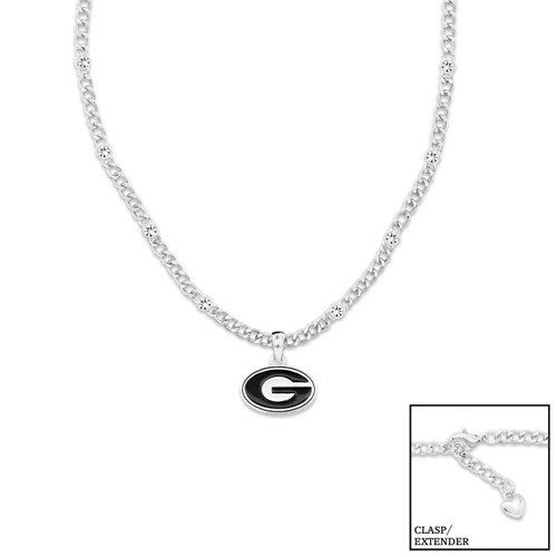 From The Heart Bulldogs UGA Silver Lydia Necklace