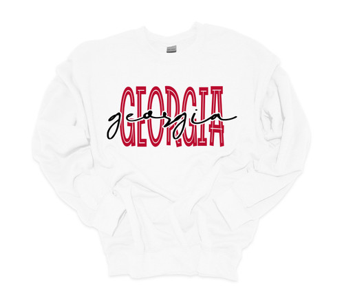 Trenz Shirt Company Georgia Football Georgia Cursive Unisex Fit Crewneck Sweatshirt