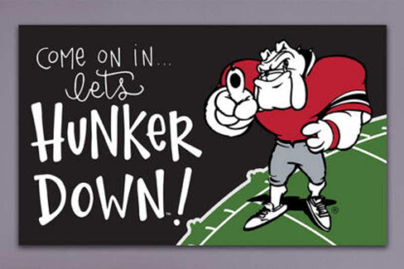 Univeristy of Georgia 18 x 30 Inch Hunker Down Poly Rubber Back Door Mat by Magnolia Lane