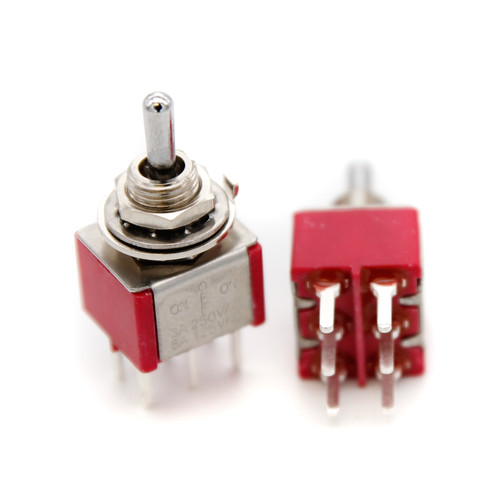 DPDT Toggle Switch ON/ON/ON - PCB Pin - Short Bat - Short