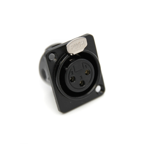 XLR Female Panel Mount Jack - Black