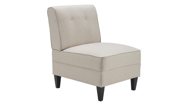 Serta Copenhagen Tufted Slipper Chair, Modern Cream