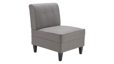 Serta Copenhagen Tufted Slipper Chair, Modern Gray