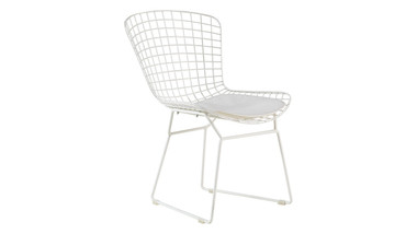 Elle Decor Holly Wire Chair, French White, Set of 2