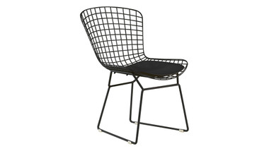 Elle Decor Holly Wire Chair, Noir Black, Set of 2
