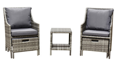 Elle Décor Vallauris Outdoor 5-Piece Set with Cushions in Gray