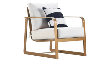 Elle Decor Mirabelle Outdoor Arm Chair, French Gold