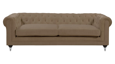 Elle Decor Amery Tufted Sofa, Velvet, French Taupe