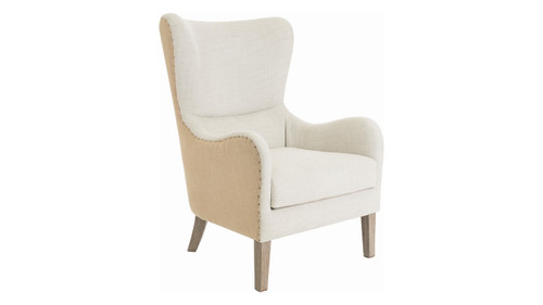 Tommy Hilfiger Warner Two Toned Wingback Chair, Two Toned Natural Beige