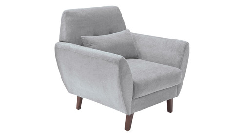 Elle Decor 24" Mid-Century Modern Amelie Arm Chair in Light Gray