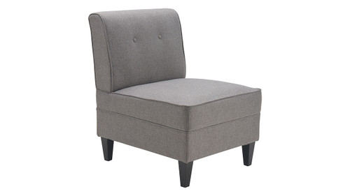 Serta Copenhagen Tufted Slipper Chair, Modern Gray