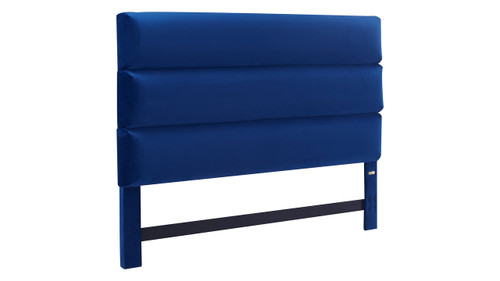Tommy Hilfiger Sutton Upholstered Headboard, King Size, Navy Blue Velvet