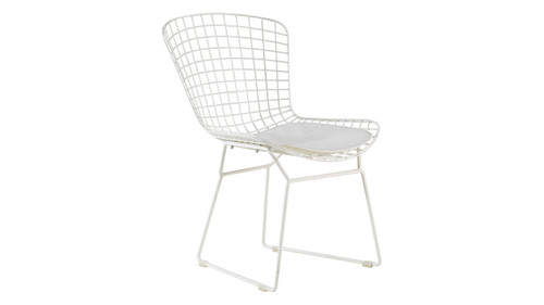 Elle Decor Holly Wire Chair, French White, Set of 2