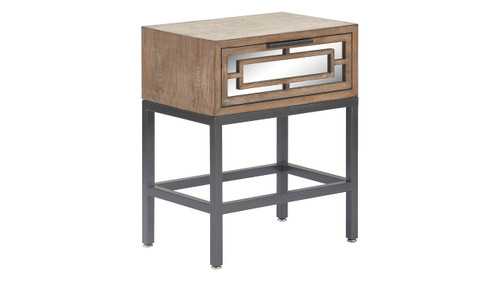 Tommy Hilfiger Hayworth Mirrored Side Table, Ash Gray