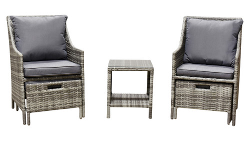 Elle Décor Vallauris Outdoor 5-Piece Set with Cushions in Gray