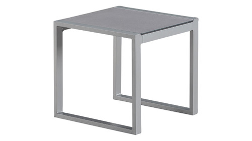 Elle Decor Tropez Outdoor Side Table, French Gray Pebbled Glass