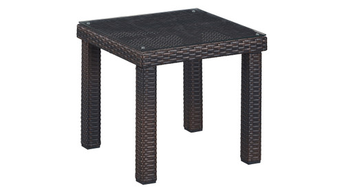 Serta Tahoe Outdoor Side Table, Terra Brown Wicker
