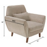 Elle Decor 24" Mid-Century Modern Amelie Arm Chair in Beige