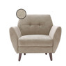 Elle Decor 24" Mid-Century Modern Amelie Arm Chair in Beige