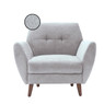 Elle Decor 24" Mid-Century Modern Amelie Arm Chair in Light Gray