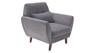 Elle Decor 24" Mid-Century Modern Amelie Arm Chair in Dark Gray