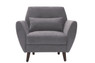 Elle Decor 24" Mid-Century Modern Amelie Arm Chair in Dark Gray
