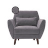 Elle Decor 24" Mid-Century Modern Amelie Arm Chair in Dark Gray