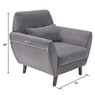 Elle Decor 24" Mid-Century Modern Amelie Arm Chair in Dark Gray